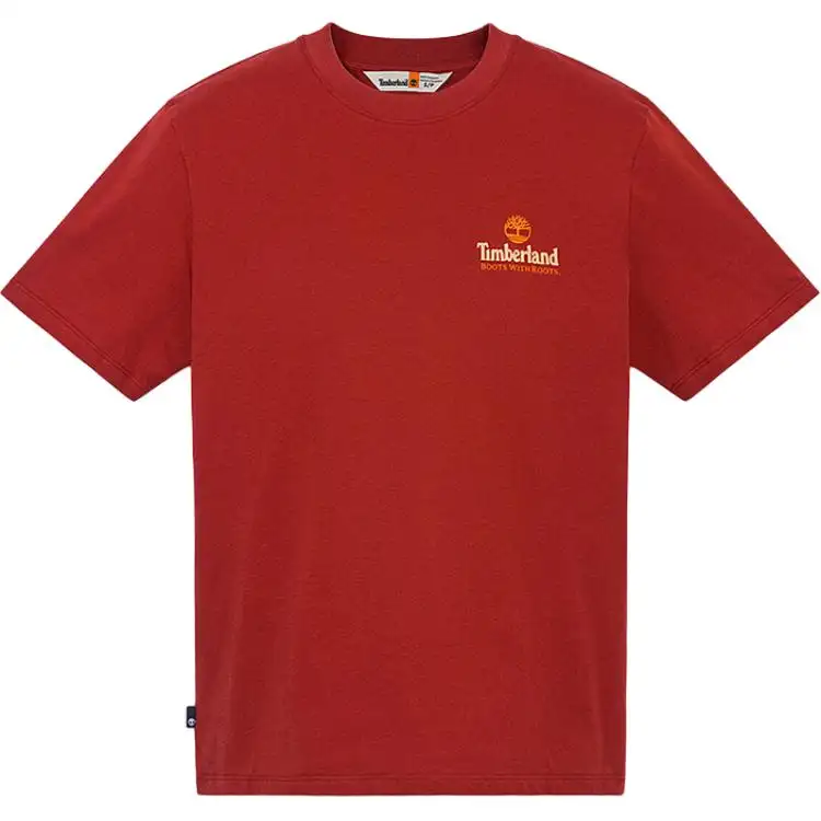 Timberland T Shirts Unisex Red Crew Neck Moderate