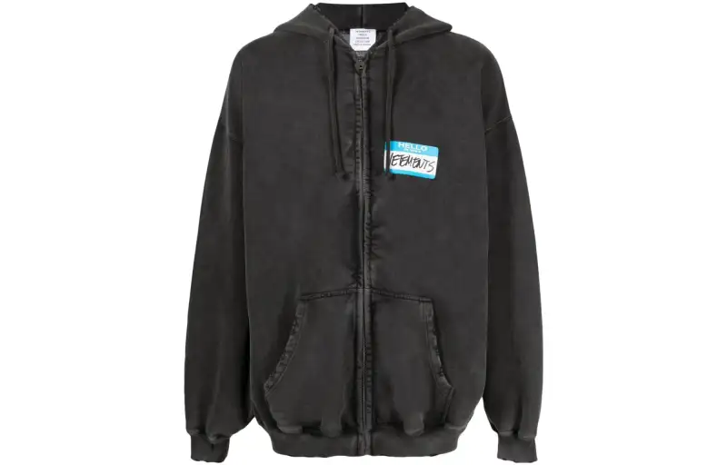 Vetements My Name Is Faded Zip Up Hoodie