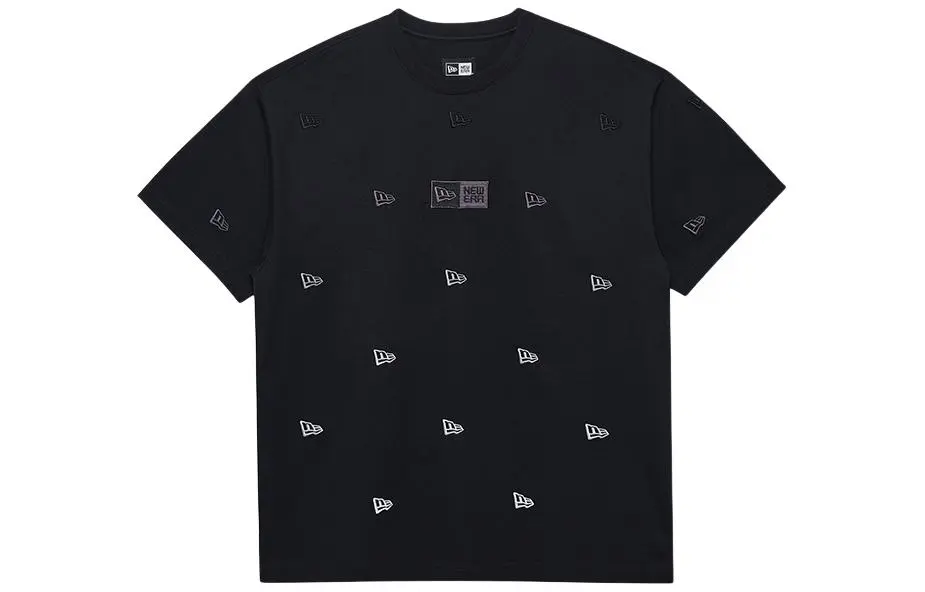 New Era T Shirts Unisex Black Crew Neck Moderate Straight Fit