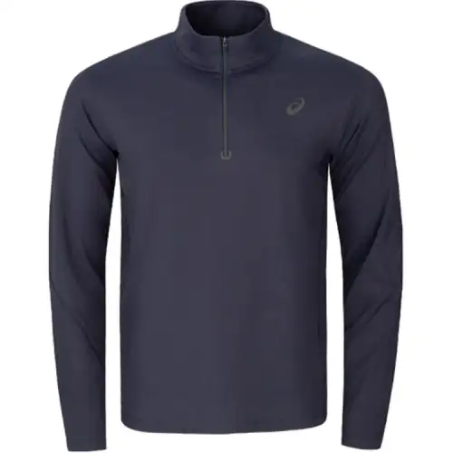ASICS T Shirts Men's Dark Blue Stand Collar Moderate