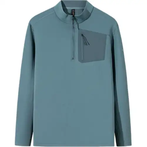 ANTA T Shirts Men's Dark Cyan Half Turtleneck Moderate Straight Fit
