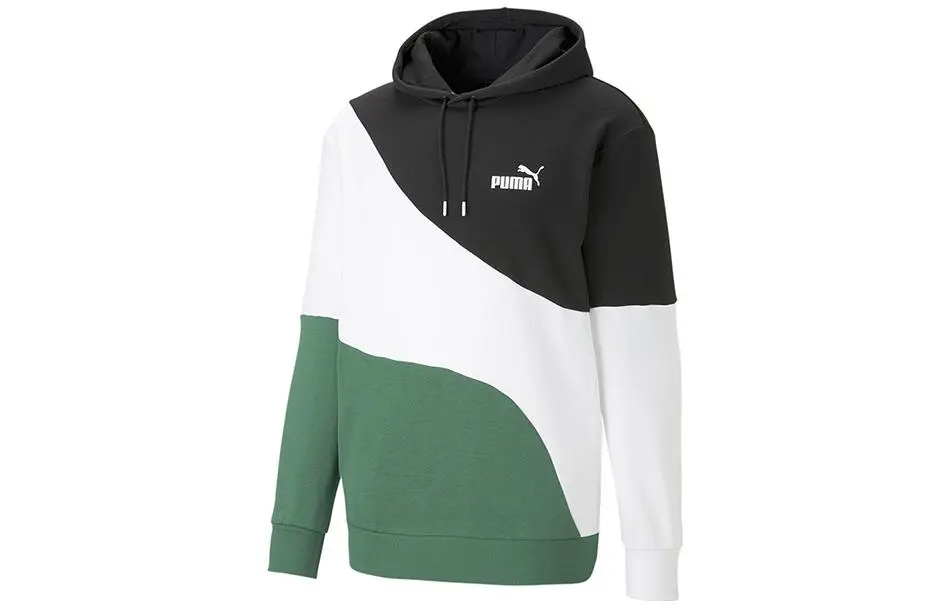 PUMA Sweatshirts Men's Green Hooded Moderate Regular