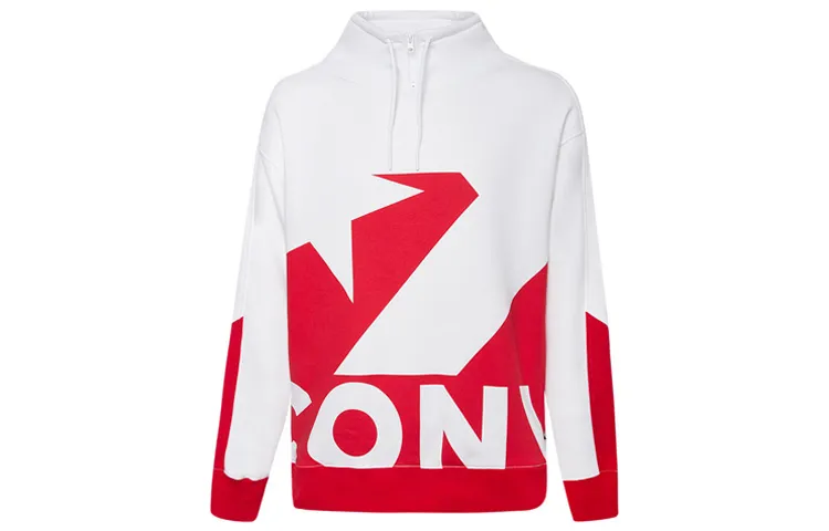 Converse Sweatshirts Men's Red Stand Collar Moderate Straight Fit