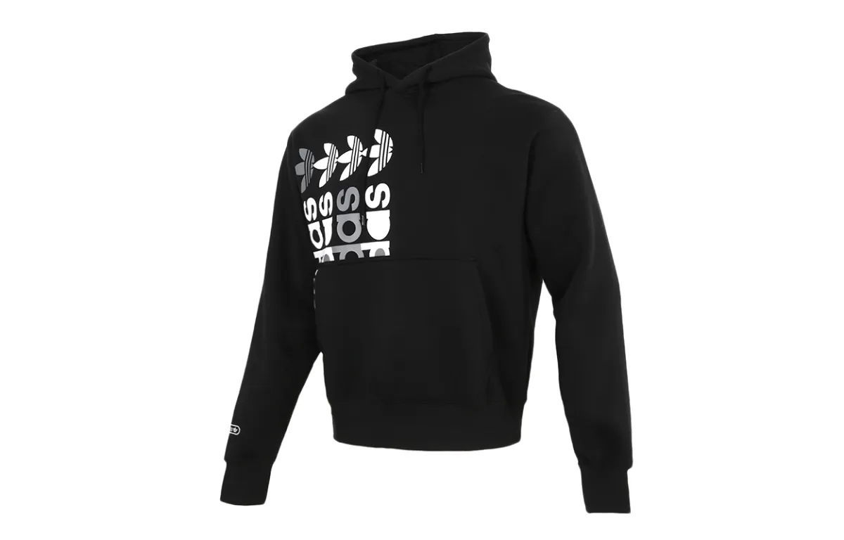 Adidas Originals PacSun Sweatshirts Men's Black Hooded Thickened Regular