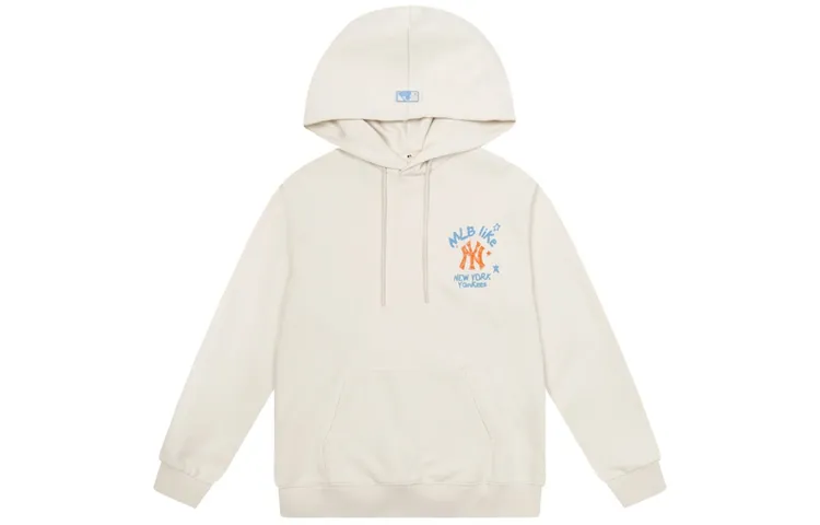 MLB Like Collection Sweatshirts Unisex Ecru Hooded (Non-detachable) Moderate