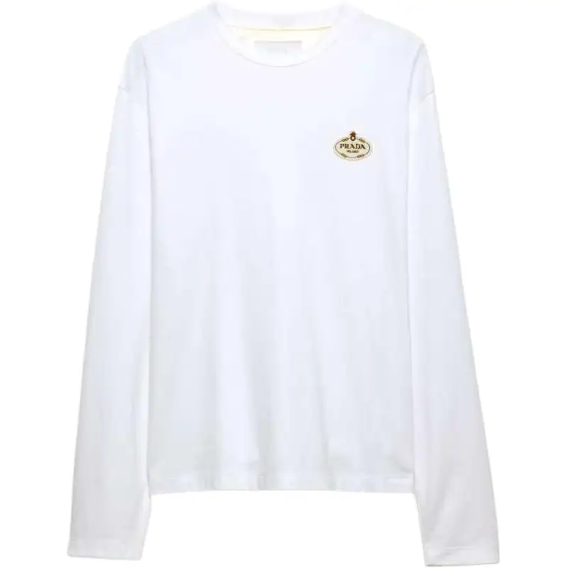 PRADA T Shirts Men's White Crew Neck Moderate Straight Fit