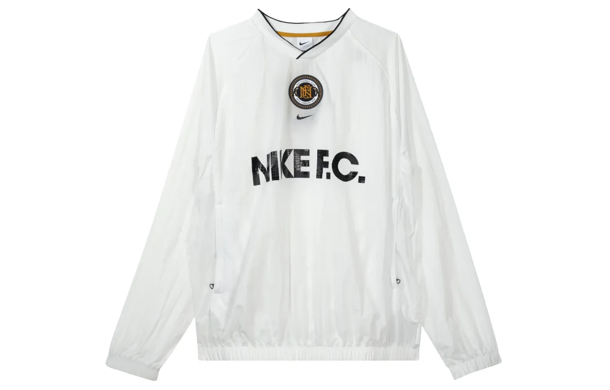 Nike Sweatshirts Men's White V-neck Moderate Straight Fit
