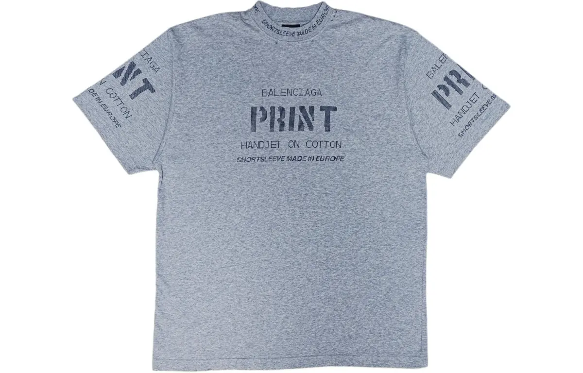 Balenciaga T Shirt Regular Fit Men's Gray