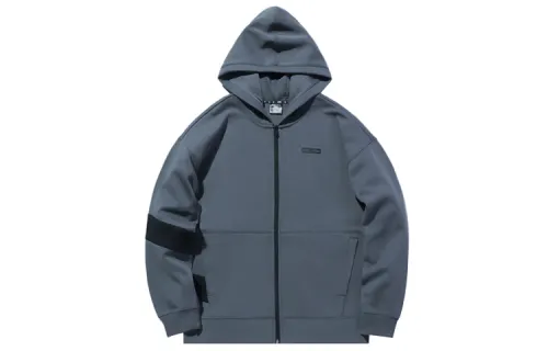 Li Ning Sweatshirts Men's Thunderstorm Gray Hooded Moderate Cardigan
