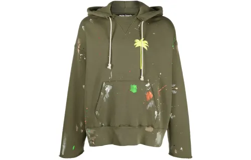 PALM ANGELS Painted Raw Cut Hoodie
