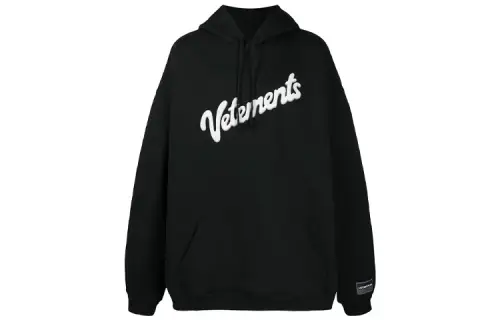Vetements Sweatshirts Unisex Black Hooded Moderate Regular