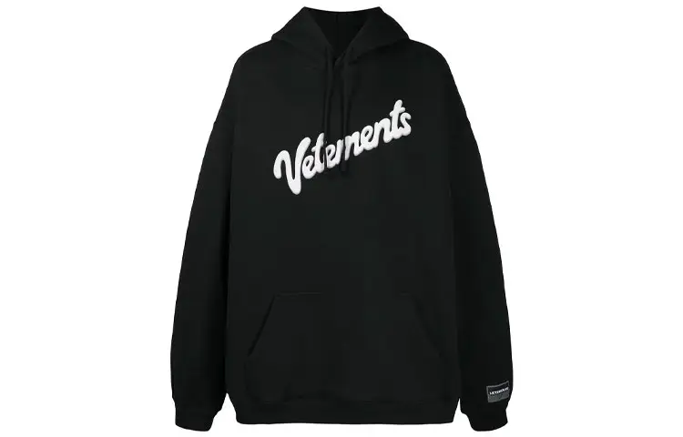 Vetements Sweatshirts Unisex Black Hooded Moderate Regular