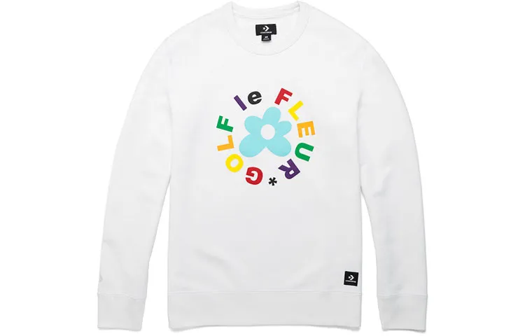 Converse X Golf Le Fleur Sweatshirts Men's White Crew Neck Thickened