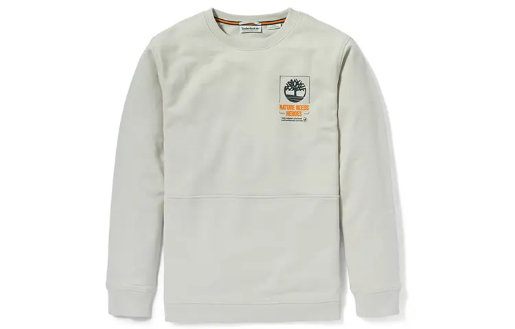 Timberland Sweatshirts Men's White Sand Crew Neck Moderate Regular