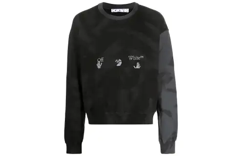 OFF WHITE SS21 Sweatshirts Men's Black Crew Neck Moderate Regular
