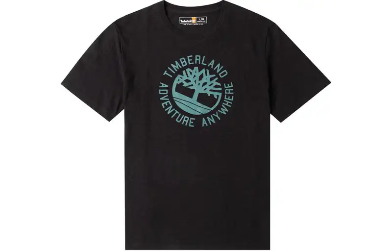 Timberland T Shirts Men's Black Crew Neck Moderate