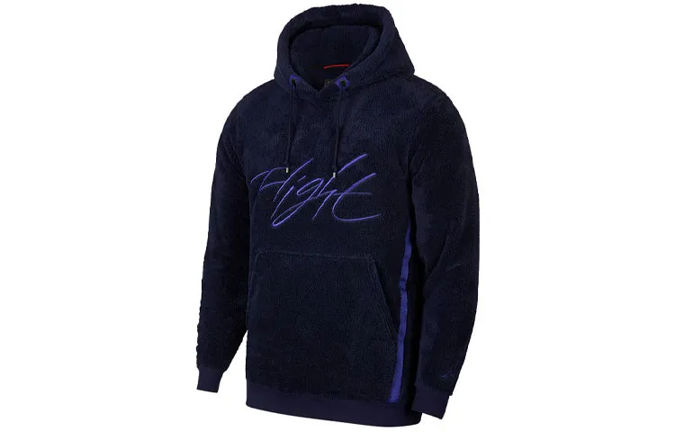 Jordan Flight Sweatshirts Men's Blue Hooded Moderate Straight Fit