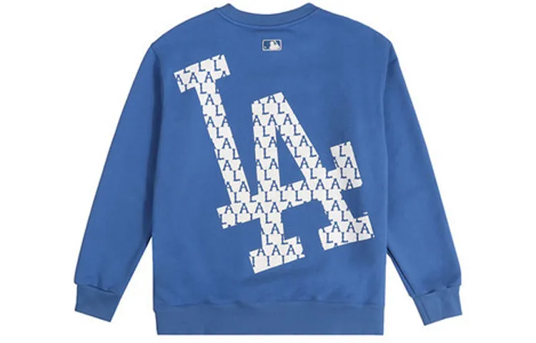 MLB Monogram Sweatshirts Unisex Blue Crew Neck Moderate Regular