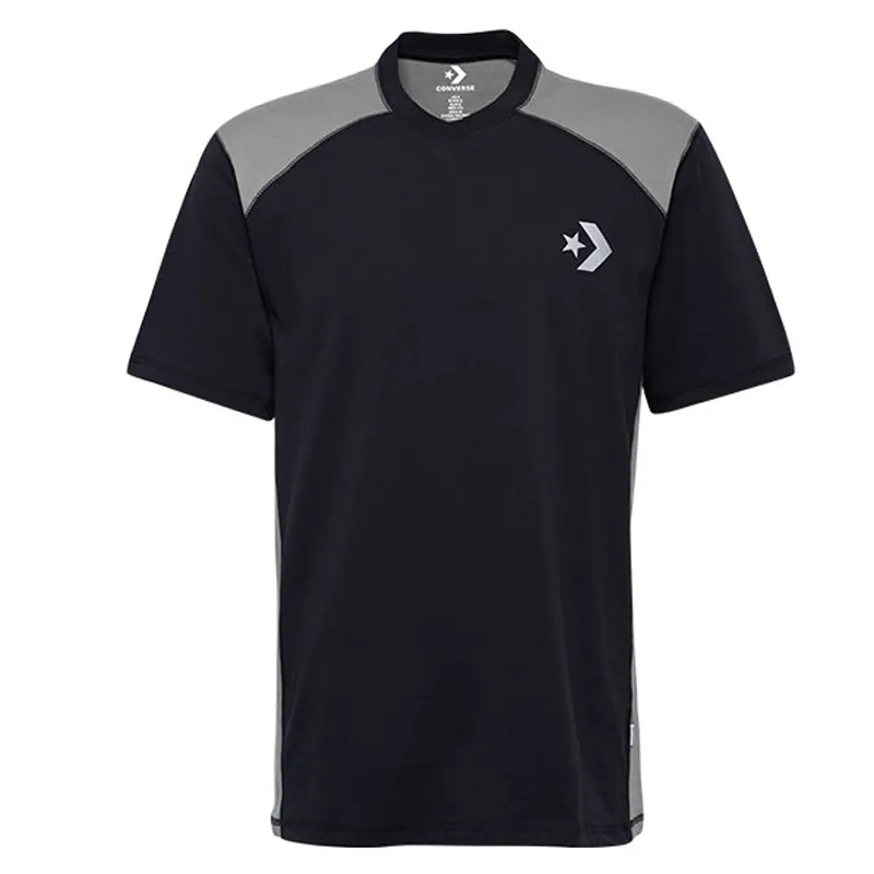 Converse T-Shirts Men's Black V-neck Moderate