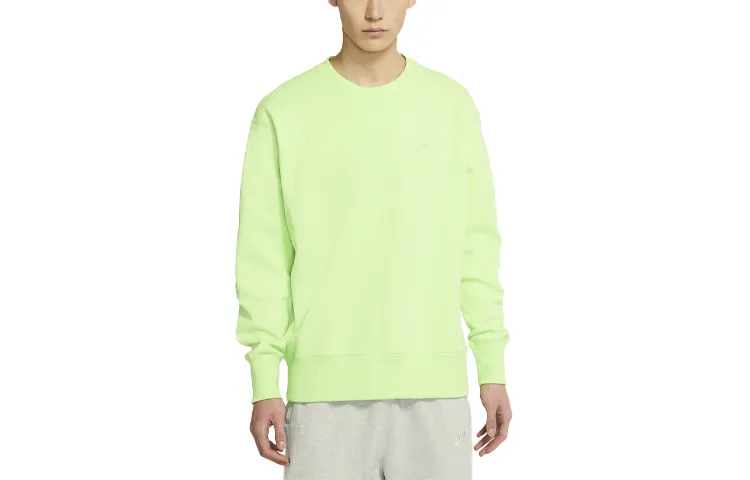 Nike Sweatshirts Men's Lime Cyan Crew Neck Moderate Regular