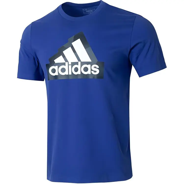 Adidas T-Shirts Men's Blue Crew Neck Moderate Straight Fit