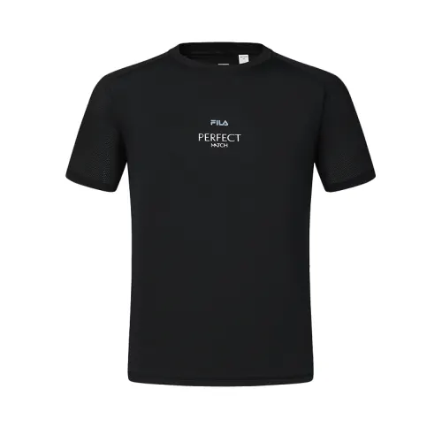 FILA T Shirts Men's Pitch Black Crew Neck
