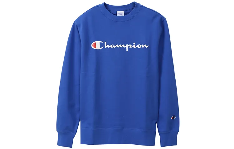 Champion Sweatshirts Unisex Royal Blue Crew Neck Moderate Heavyweight