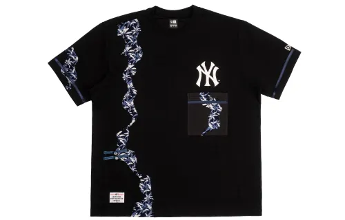 New Era T Shirts Unisex Black Crew Neck Thin Straight Fit