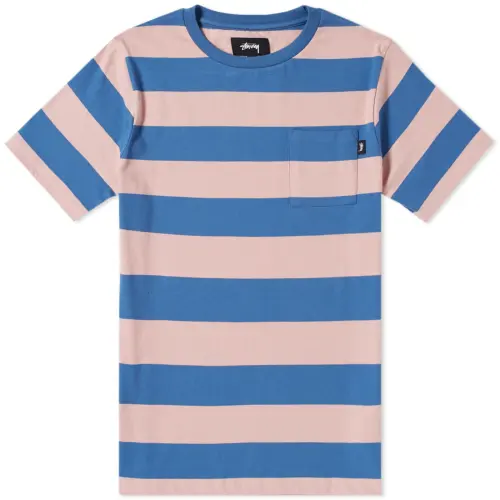 Stussy T Shirts Men's Blue Crew Neck Moderate Straight Fit
