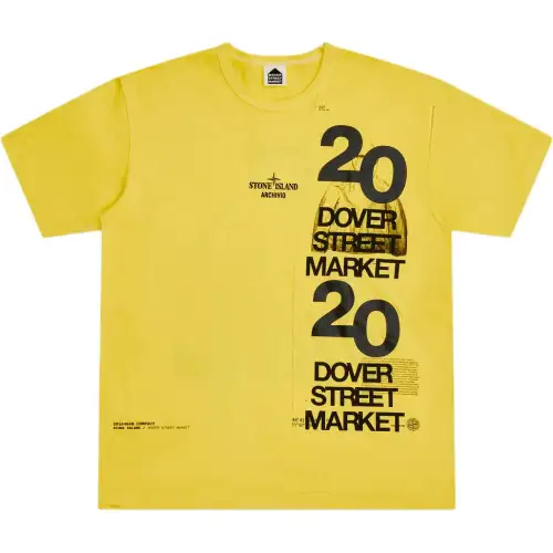STONE ISLAND Stone Island X DSM T Shirts Unisex Yellow Crew Neck