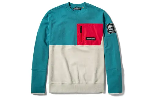 Timberland Sweatshirts Men's Sea Blue Crew Neck Moderate Regular