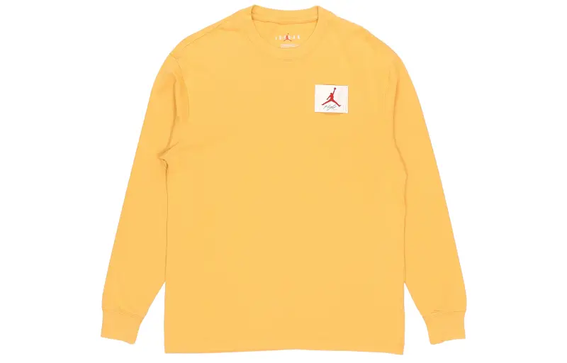 Jordan ESSENTIALS CREW Sweatshirts Men's Yellow Crew Neck Moderate Regular