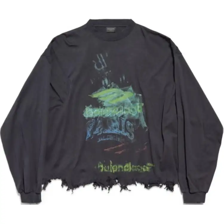 Balenciaga Diy Imprint Cropped Long Sleeve T Shirt