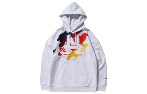 Li Ning Sweatshirts Men's White Hooded Moderate Regular