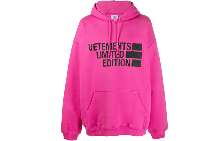 Vetements Sweatshirts Unisex Rose Red Hooded Moderate Regular