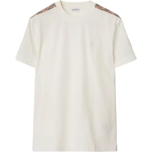 Burberry checkered-trim cotton T-shirt