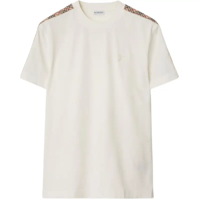 Burberry checkered-trim cotton T-shirt