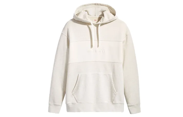 Levis Sweatshirts Men's Beige Hooded Moderate Regular