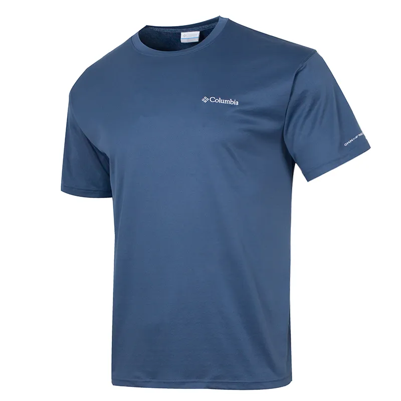 Columbia T-Shirts Men's Blue Crew Neck Moderate Straight Fit
