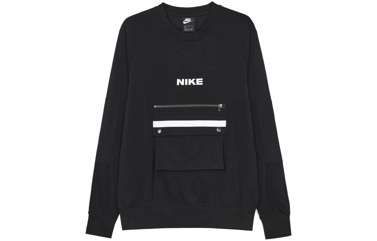 Nike Sweatshirts Men's Black Crew Neck Moderate Regular