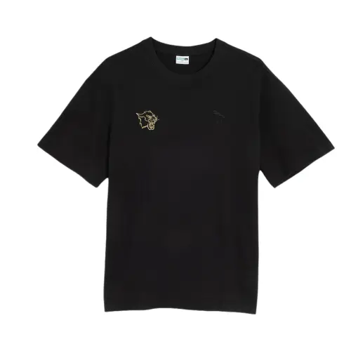 PUMA T Shirts Unisex Black Crew Neck Moderate