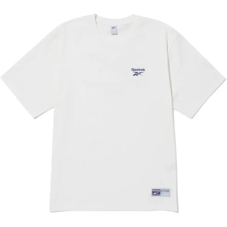 Reebok T Shirts Unisex White Crew Neck Moderate Straight Fit