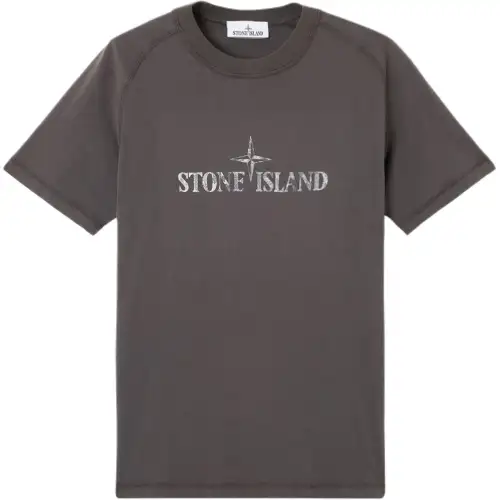 STONE ISLAND Logo Printed Crewneck T Shirt