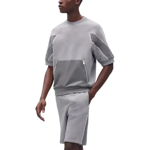 HERMES T Shirts Men's Gray Crew Neck Moderate