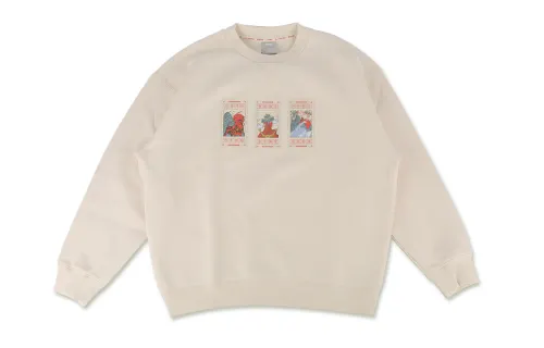 Li Ning Sports Fashion Collection Sweatshirts Men's Cassava Apricot Crew Neck Moderate Regular