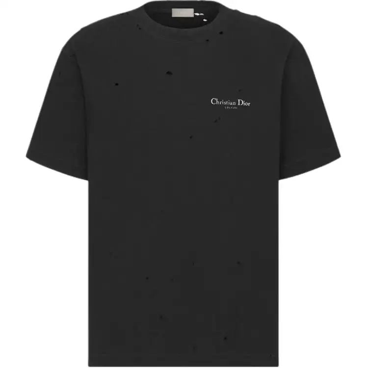 DIOR T Shirts Men's Black Crew Neck Moderate