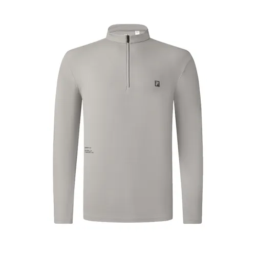 FILA T Shirts Men's Puyeh Gray Stand Collar
