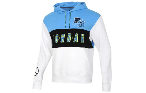 Jordan Sweatshirts Men's Black White Blue Hooded Moderate Regular