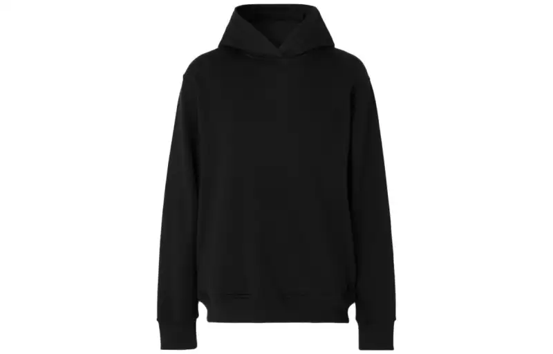 Burberry Sweatshirts Men's Black Hooded Moderate Regular