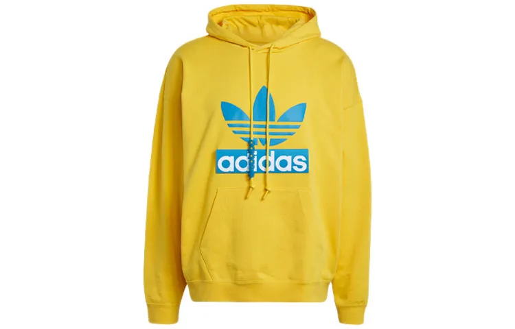 Adidas Originals BIG TREFOIL HOODIE Sweatshirt Men's Sunlight Yellow